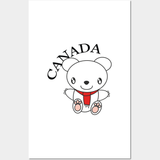 Happy Canadian Polar Bear Posters and Art